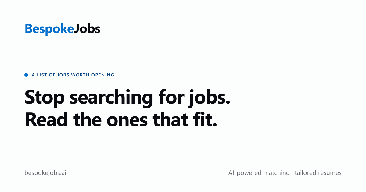BespokeJobs - I built a job matcher that ranks live postings for you and writes the cover letter